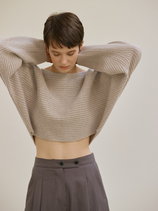 Ribbed crop knit (oat meal)