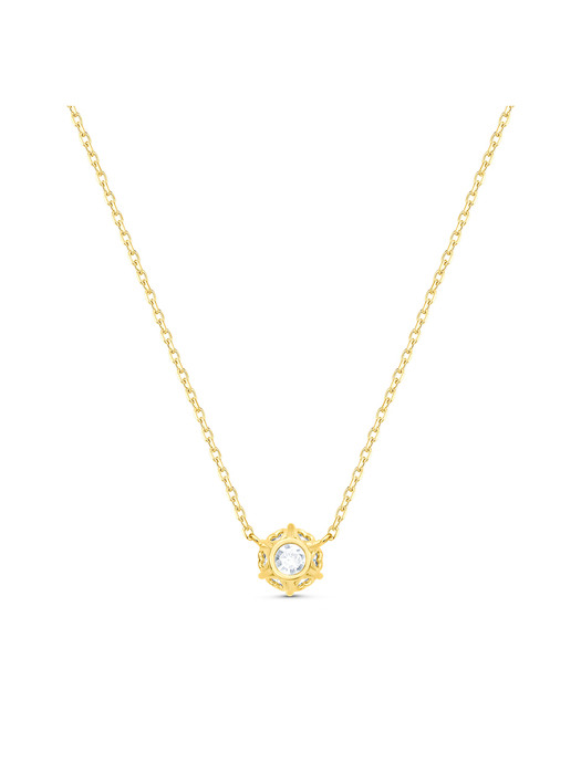 solitaire round heart necklace(yellow gold)
