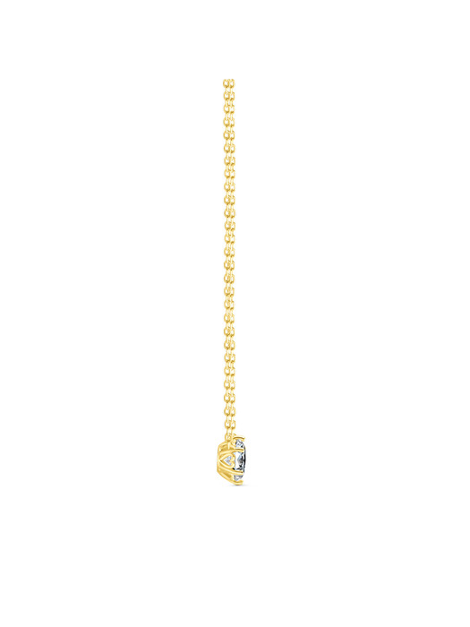 solitaire round heart necklace(yellow gold)