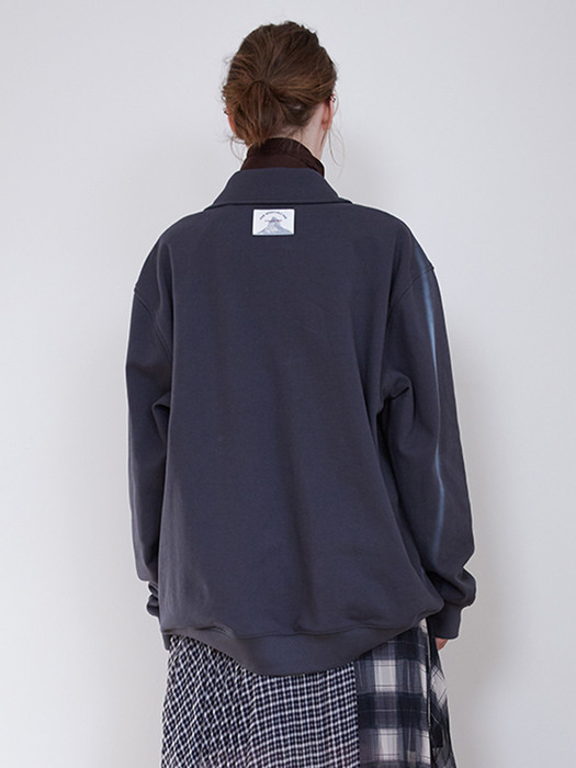 21FW_Half Zip-up Sweatshirt (Dark Gray)