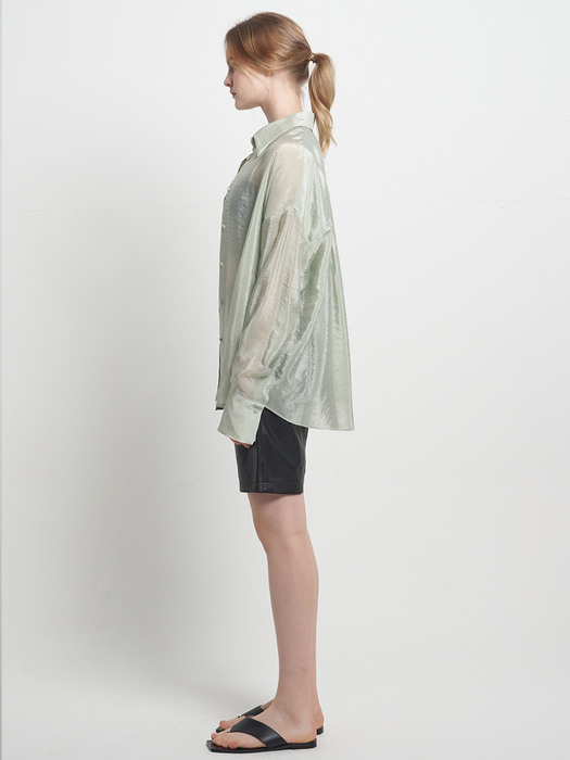 BASIC WRINKLE SHIRT SAGE GREEN