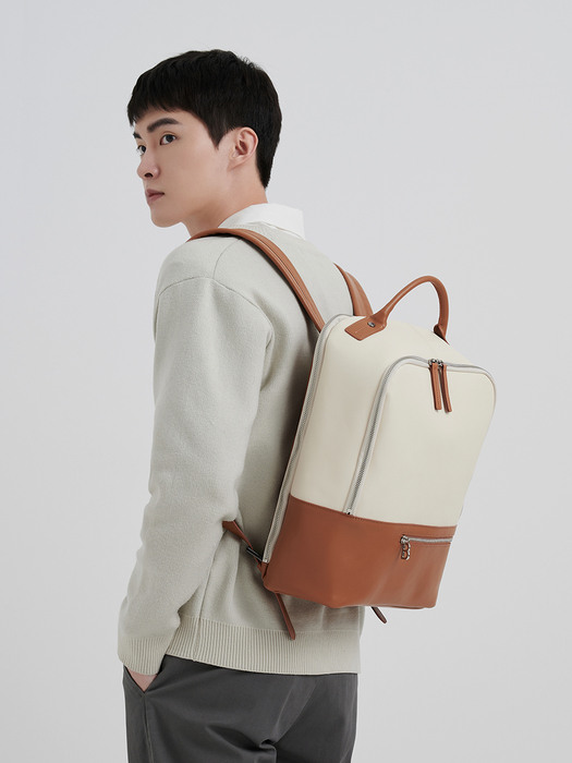 Exclusive laptop backpack [beige combo]