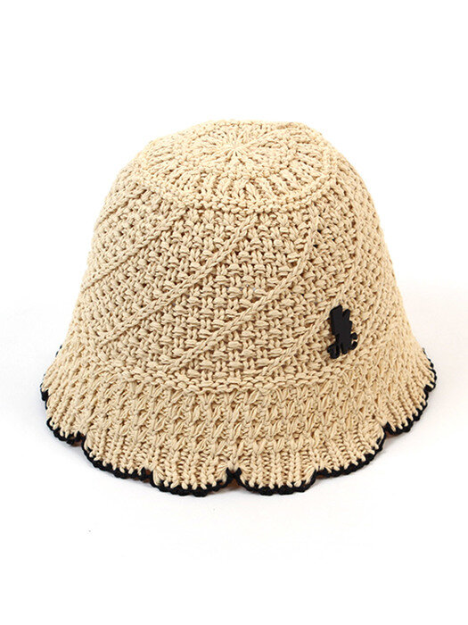 Summer Ivory Edge Knit Bucket Hat 니트버킷햇