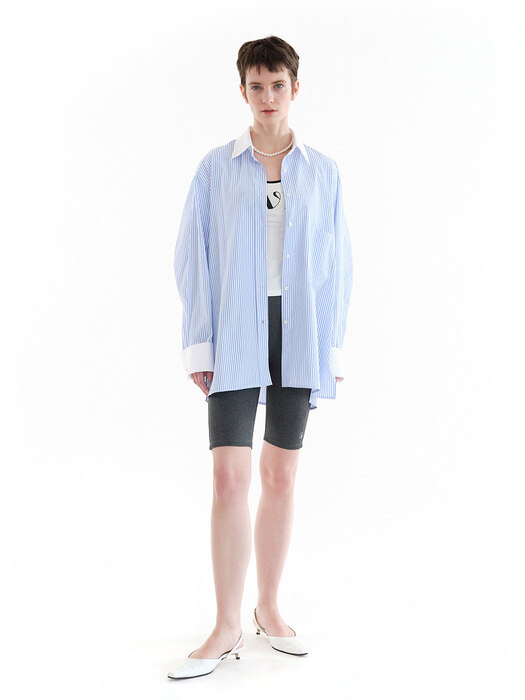 CONTRAST ST SHIRT - sky blue