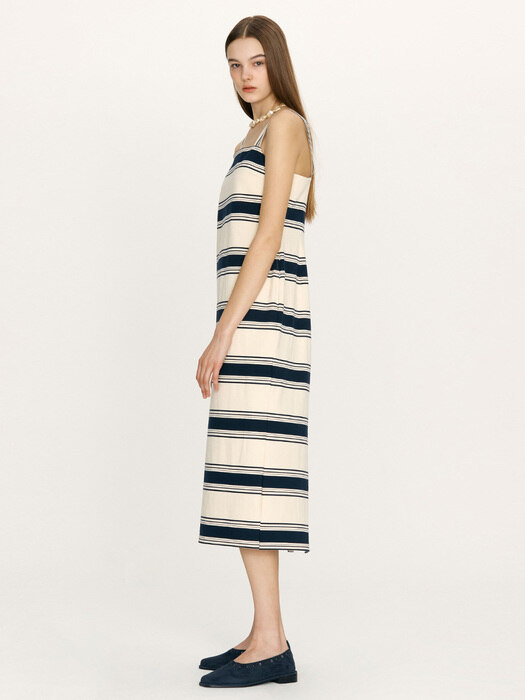 SANDY Striped maxi dress (Ivory&Navy)