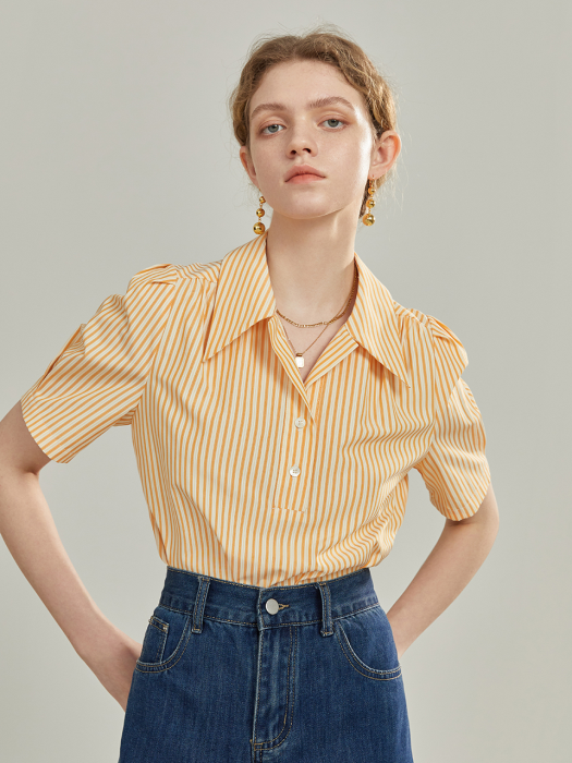 Wendy short-sleeve puff shirt_2 color