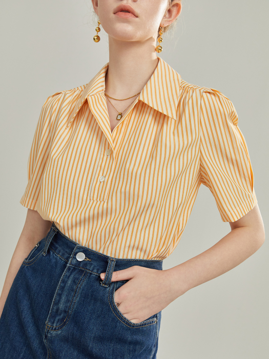 Wendy short-sleeve puff shirt_2 color