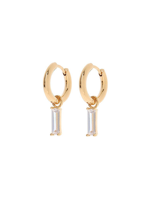 [GRAY Collection] Baguette Stone drop Earrings