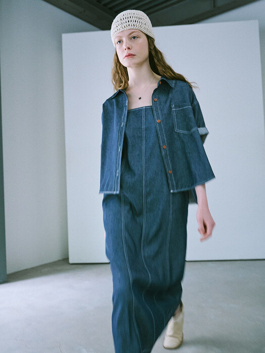 LINEN DENIM SHIRTS - blue