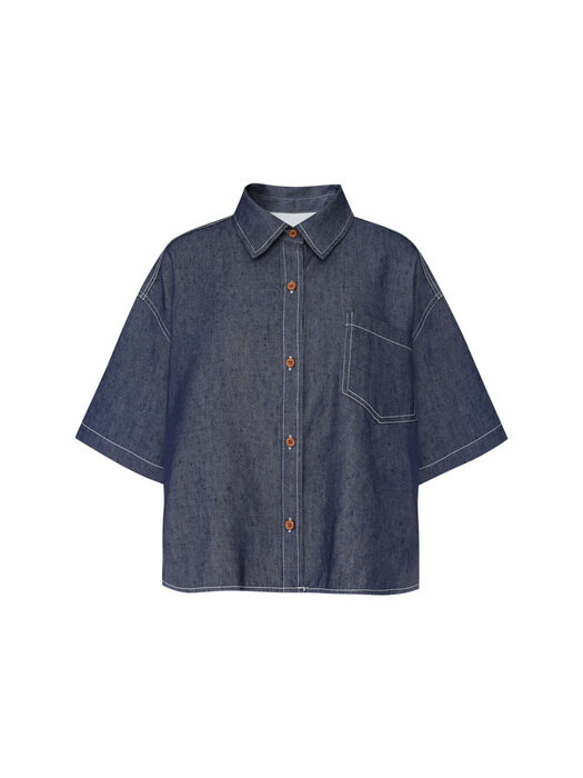 LINEN DENIM SHIRTS - blue