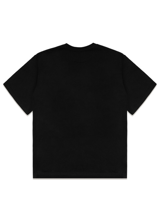 UNISEX 로고 서클 패치 크루넥 티셔츠 블랙(FCC2TS432M)