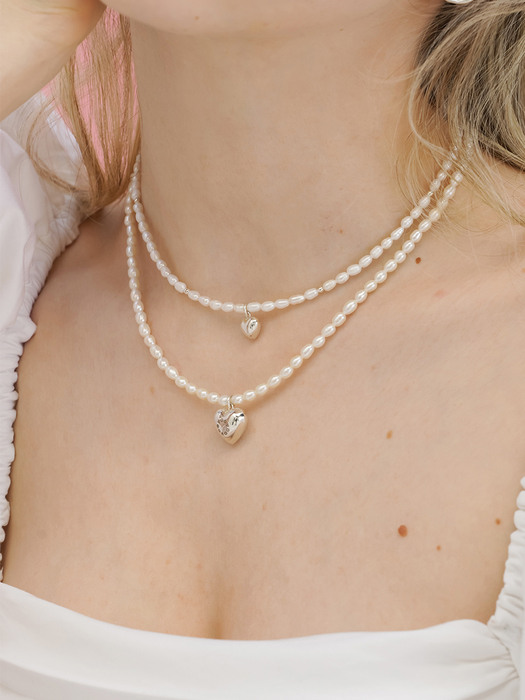 LOVE HEART PEARL NECKLACE