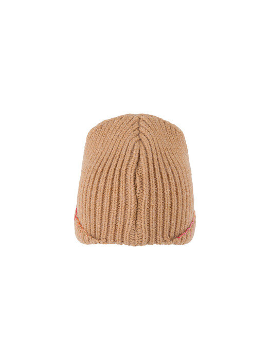 Hand Stiched Knit Beanie - Beige