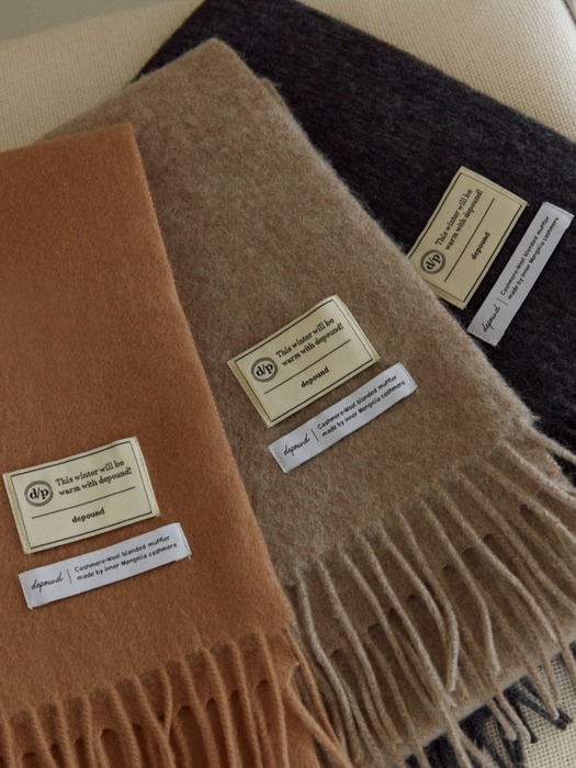 cashmere wool blended muffler (oatmeal)