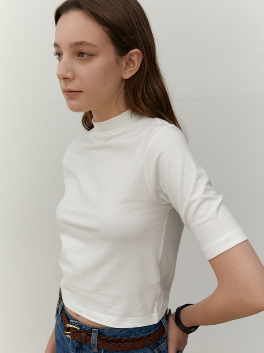 half polo tee - ivory