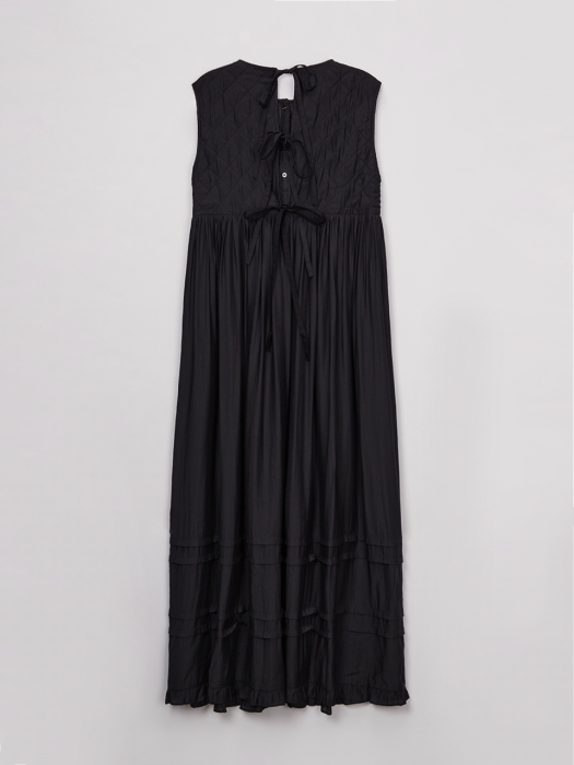 QUILTING LONG DRESS_STRONG BLACK