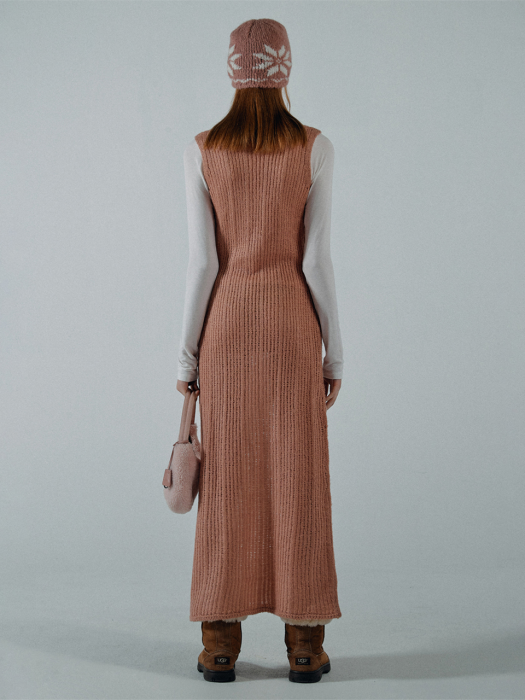 Blend Knit Maxi Dress Coral