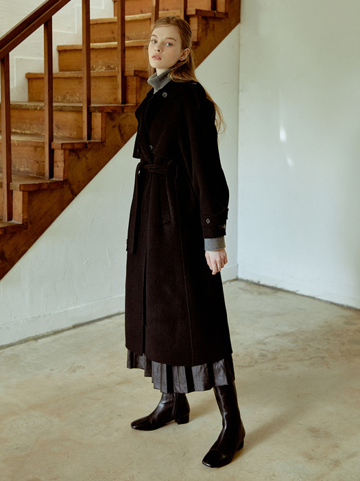 Fave double handmade coat (black)