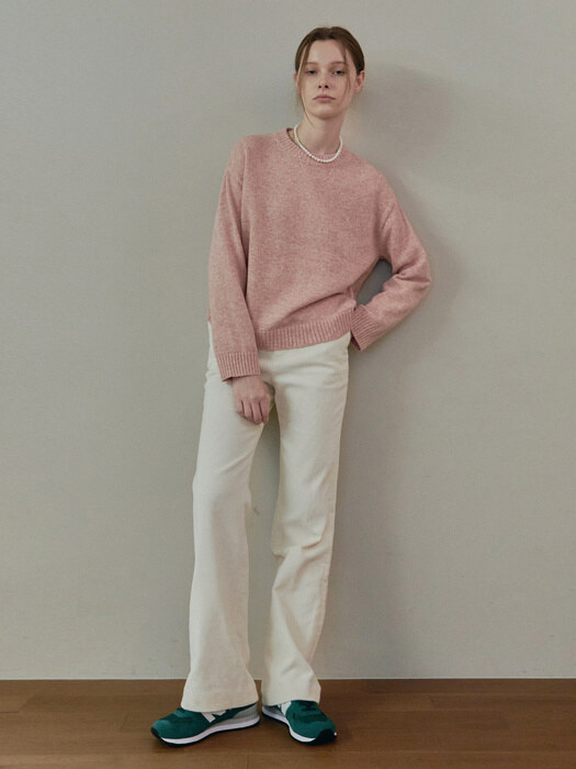  EMBROIDERY WOOL KNIT / MIXED PINK 