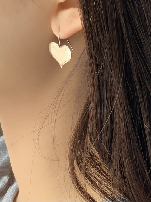 [SILVER925] heart drop earrings
