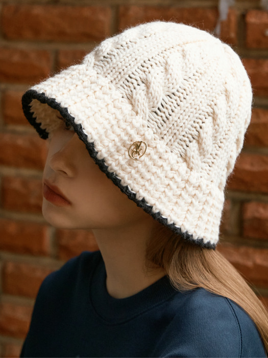 ANC WOOL TWISTED BUCKET HAT_IVORY