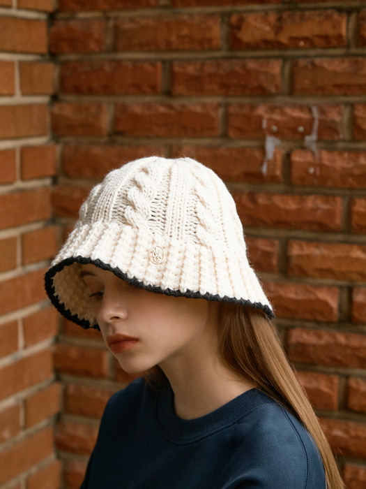 ANC WOOL TWISTED BUCKET HAT_IVORY