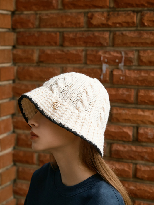 ANC WOOL TWISTED BUCKET HAT_IVORY