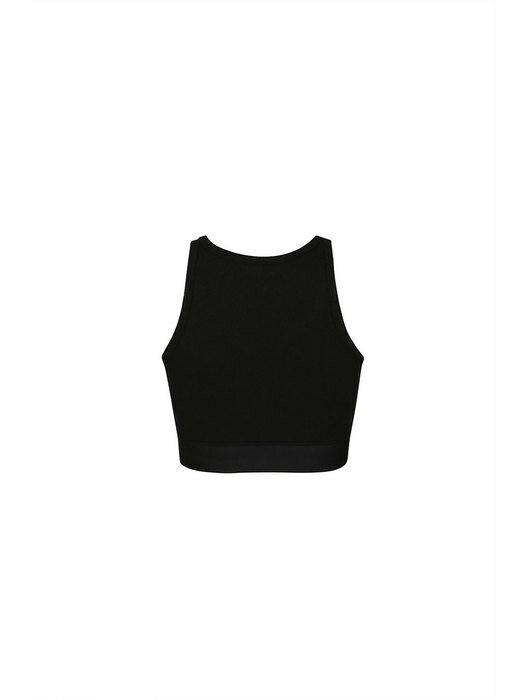 YCH-LOGO CROPPED TOP (BLACK)