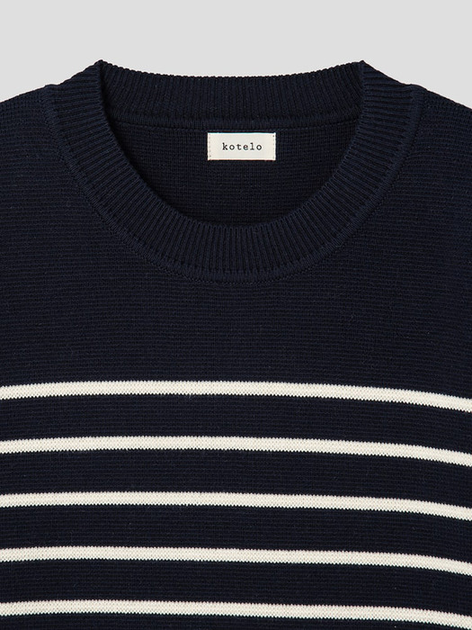 Cotton100 Stripe Pullover  navy (WE3251C36R)