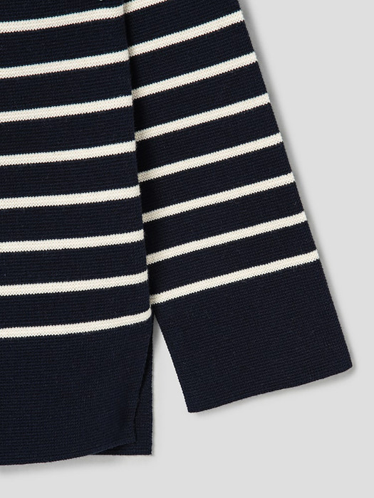 Cotton100 Stripe Pullover  navy (WE3251C36R)