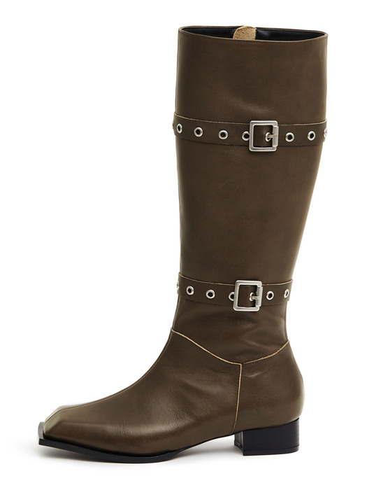 Two belted boots (vintage brown)