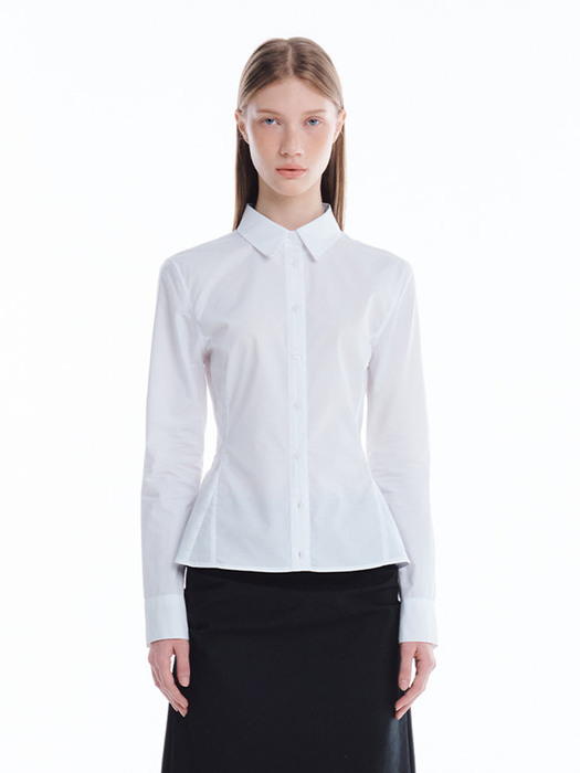 FLARED COTTON SHIRT_WHITE