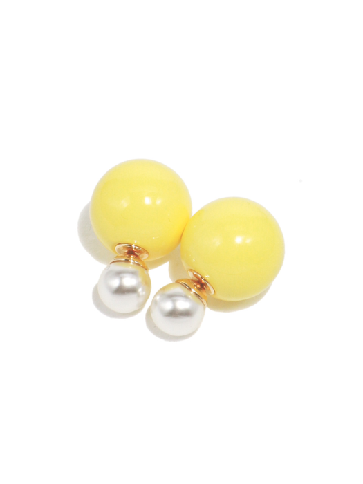 Lemon And Pearl Frontback Silver Earring Ie337 [Silver]