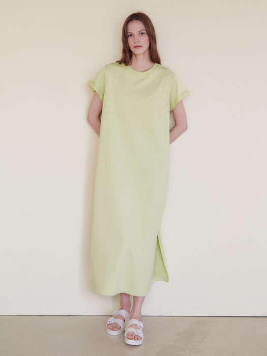 AVEC HACIE COTTON LONG DRESS [LIME]