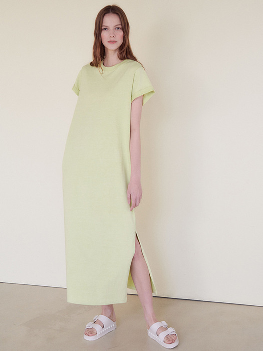 AVEC HACIE COTTON LONG DRESS [LIME]