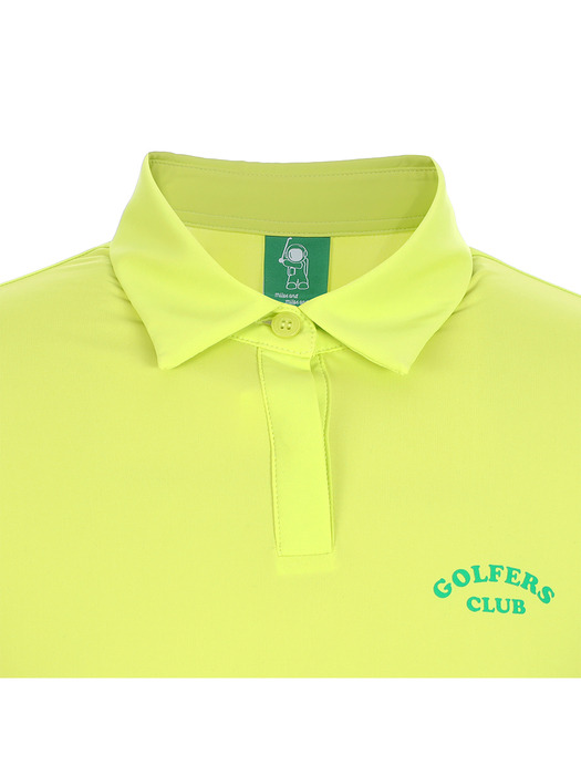ice cool collar T-shirt_neon yellow