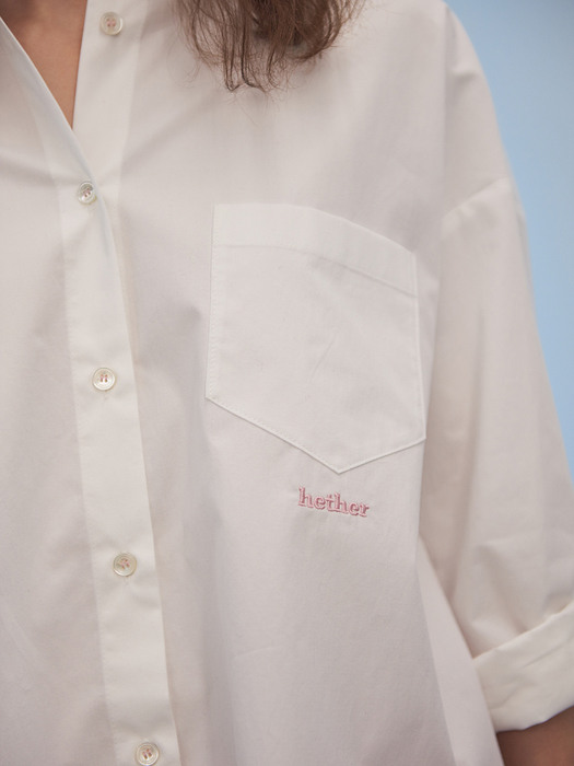 hether logo crop shirts (white)