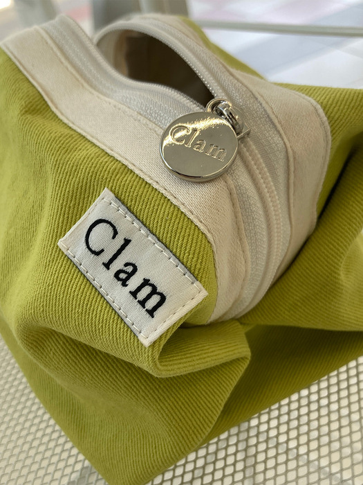 Clam round pouch _ Lime