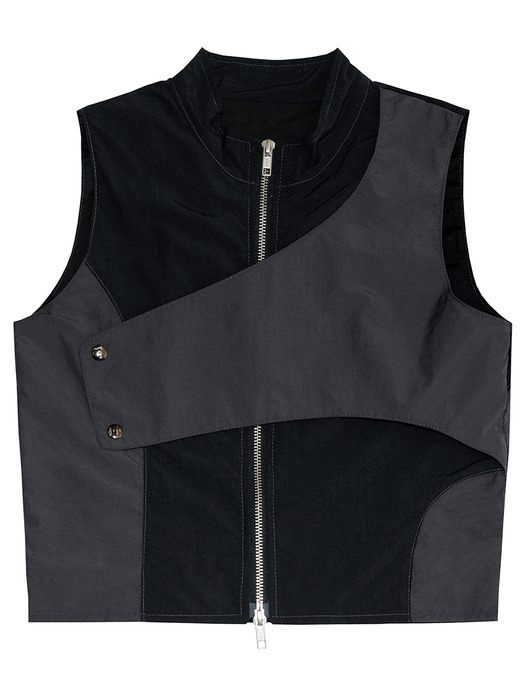 E97 Layered Flap Vest (FU-039_Black)