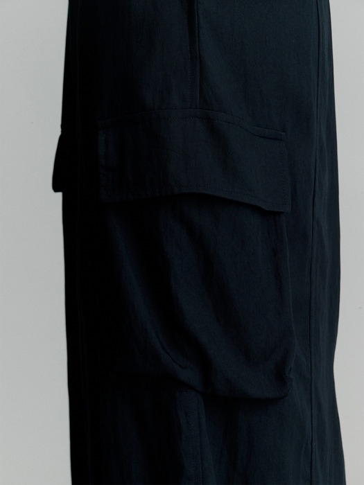 Belted Slit Skirt(Black)