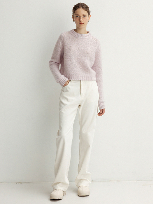 kid mohair scarlet crop knit (lavender)