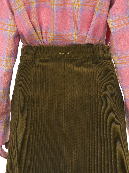 QDRY Corduroy Mini Skirt - Khaki