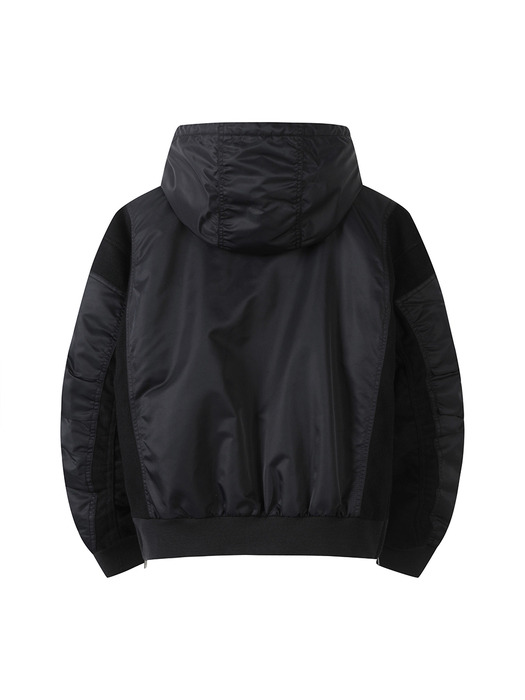 Patch Work Hoodie Bomber Jumper_RQUAW23526BKX