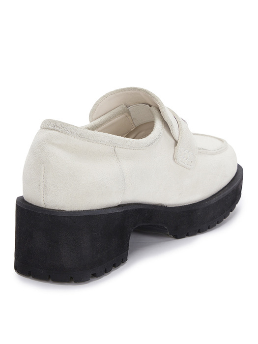 MATIN SQUARE SUEDE LOAFER IN IVORY