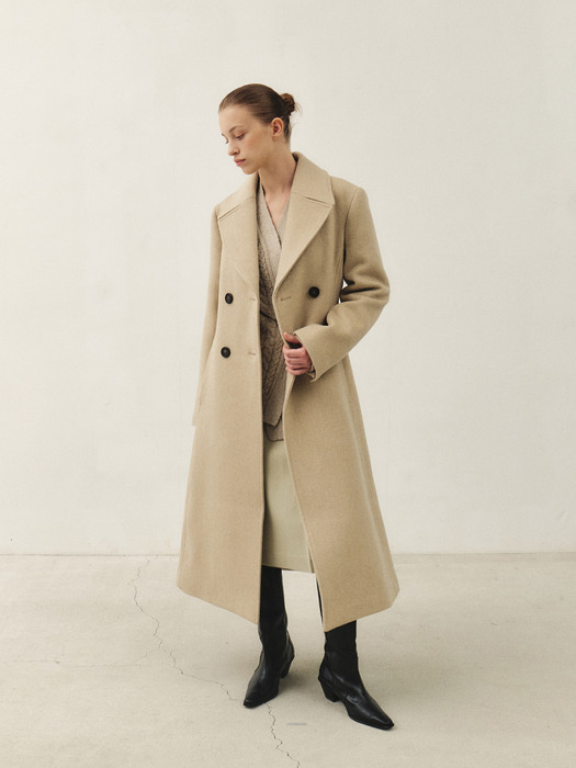 RTW CASHMERE DOUBLE LINE COAT_OATMEAL