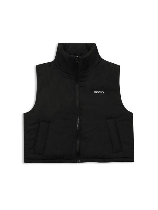 string padded vest black
