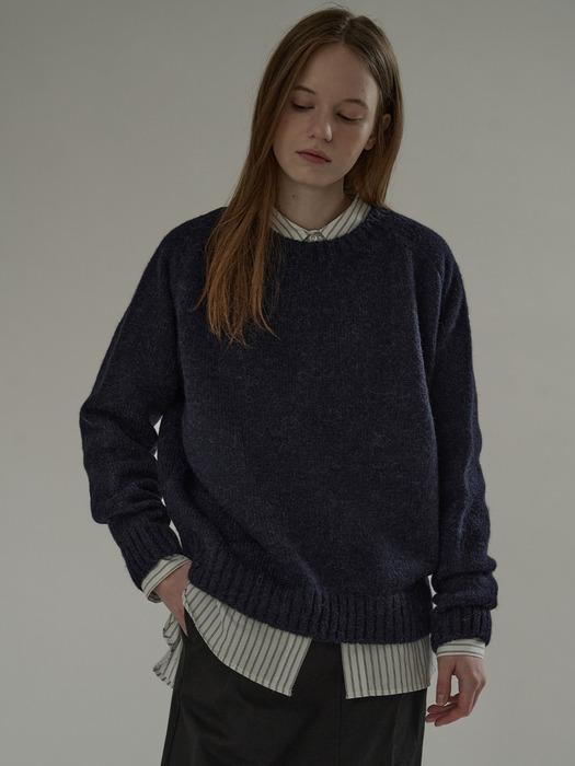 Muf raglan r knit (navy)