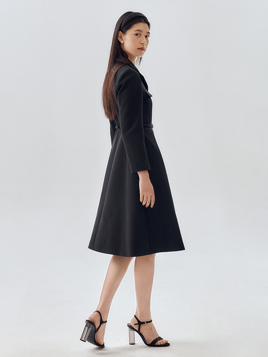 Tweed Flare Midi Dress_2color