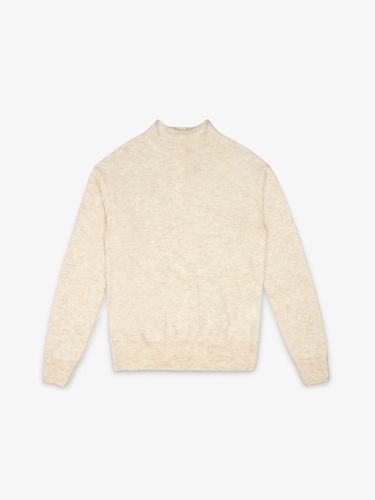 MOHAIR BLENDED LIGHT SWEATER TOP_PALE BEIGE