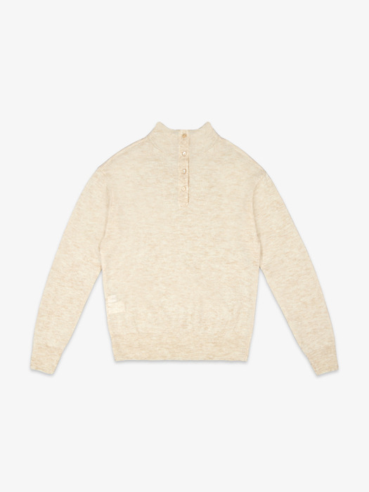 MOHAIR BLENDED LIGHT SWEATER TOP_PALE BEIGE